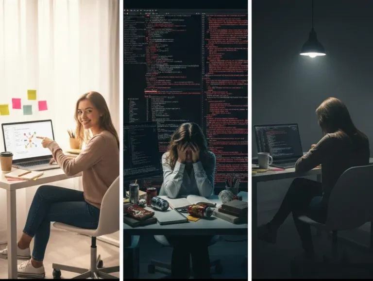 yazılım öğrenirken motivasyon düşmesi yaşayan yazılımcı konsepti