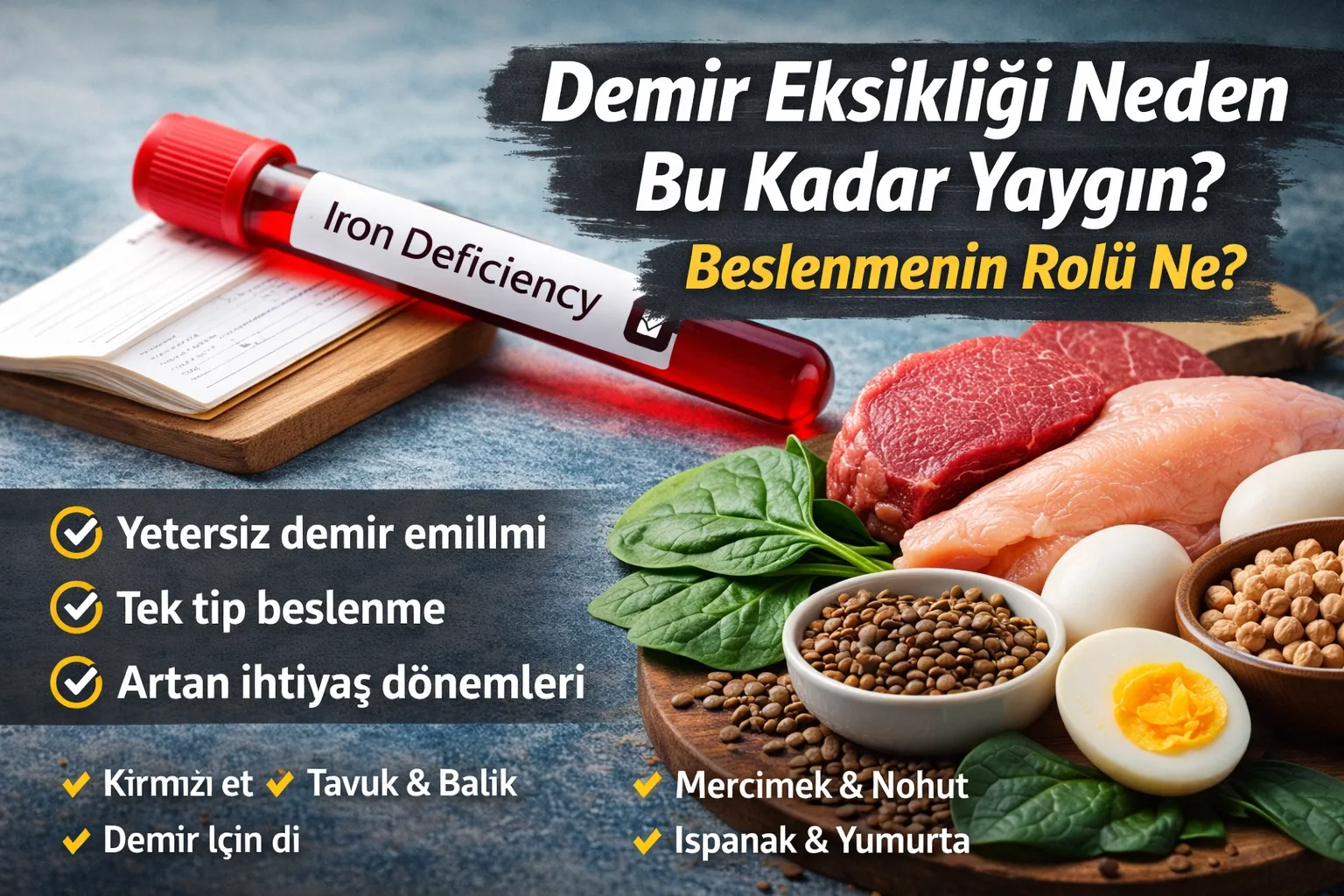 Demir Eksikliği Neden Bu Kadar Yaygın? Bilimsel Nedenler ve Risk Faktörleri